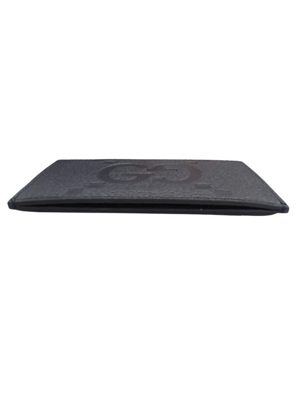Gucci Card Case Jumbo GG Maxi Leather Black Compact - Picture 3 of 6